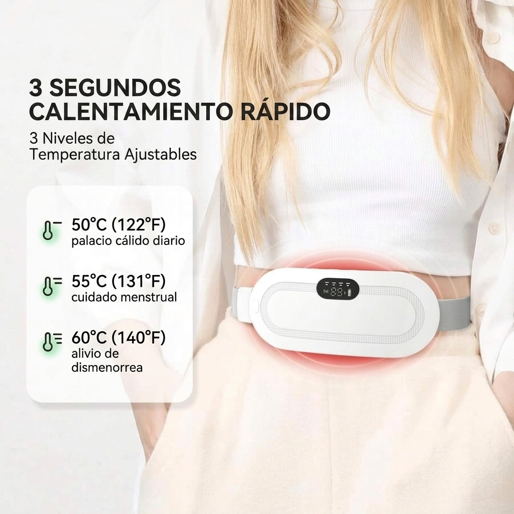 Cinturón Masajeador Térmico Para Cólicos Menstruales 3