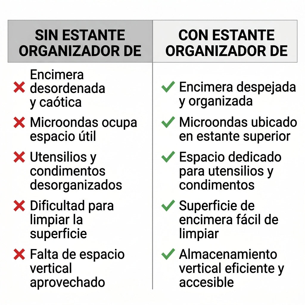 Comparación Estante Organizador de Microondas 2 Niveles