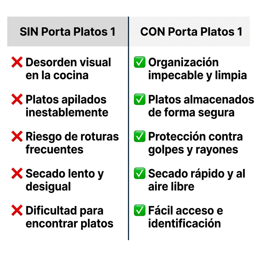 Comparación Porta Platos 1 Nivel